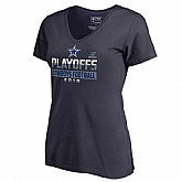 Women Cowboys Navy Green 2018 NFL Playoffs Cowboys Football 2018 T-Shirt